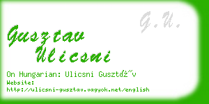 gusztav ulicsni business card